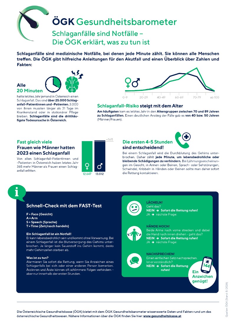 Infografik Gesundheitsbarometer Schlaganfall