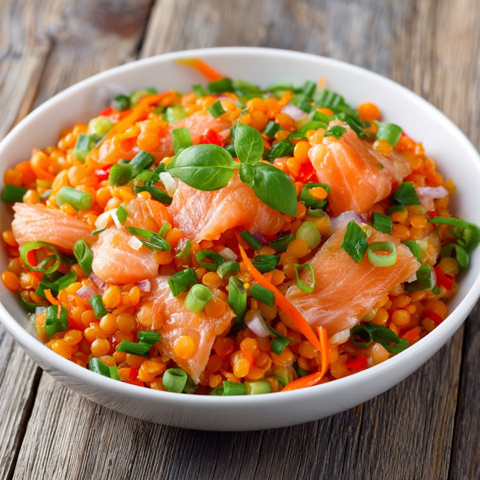 Mehr Informationen zum Thema: Linsensalat mit Räucherlachs